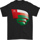 Curled Oman Flag Omani Day Football Mens T-Shirt 100% Cotton Black