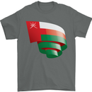 Curled Oman Flag Omani Day Football Mens T-Shirt 100% Cotton Charcoal