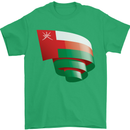 Curled Oman Flag Omani Day Football Mens T-Shirt 100% Cotton Irish Green