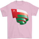 Curled Oman Flag Omani Day Football Mens T-Shirt 100% Cotton Light Pink