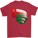 Curled Oman Flag Omani Day Football Mens T-Shirt 100% Cotton Red