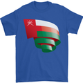 Curled Oman Flag Omani Day Football Mens T-Shirt 100% Cotton Royal Blue