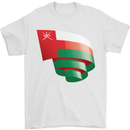 Curled Oman Flag Omani Day Football Mens T-Shirt 100% Cotton White