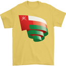 Curled Oman Flag Omani Day Football Mens T-Shirt 100% Cotton Yellow