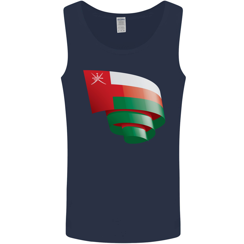 Curled Oman Flag Omani Day Football Mens Vest Tank Top Navy Blue