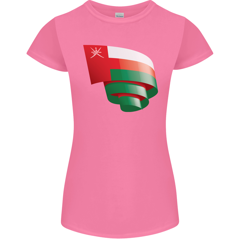 Curled Oman Flag Omani Day Football Womens Petite Cut T-Shirt Azalea