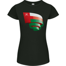 Curled Oman Flag Omani Day Football Womens Petite Cut T-Shirt Black