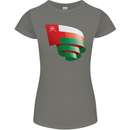 Curled Oman Flag Omani Day Football Womens Petite Cut T-Shirt Charcoal