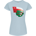 Curled Oman Flag Omani Day Football Womens Petite Cut T-Shirt Light Blue