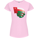 Curled Oman Flag Omani Day Football Womens Petite Cut T-Shirt Light Pink