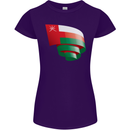 Curled Oman Flag Omani Day Football Womens Petite Cut T-Shirt Purple