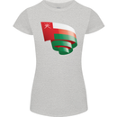 Curled Oman Flag Omani Day Football Womens Petite Cut T-Shirt Sports Grey