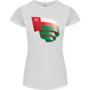 Curled Oman Flag Omani Day Football Womens Petite Cut T-Shirt White