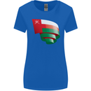 Curled Oman Flag Omani Day Football Womens Wider Cut T-Shirt Royal Blue