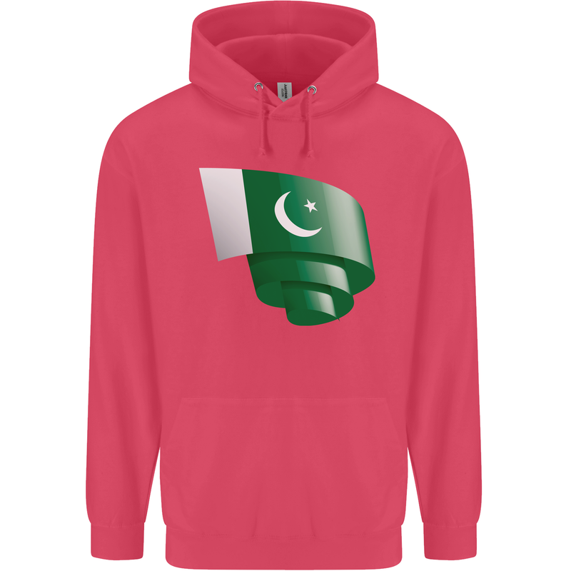 Curled Pakistan Flag Pakistani Day Football Childrens Kids Hoodie Heliconia