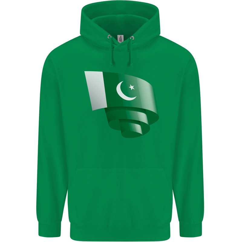 Curled Pakistan Flag Pakistani Day Football Childrens Kids Hoodie Irish Green