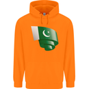 Curled Pakistan Flag Pakistani Day Football Childrens Kids Hoodie Orange