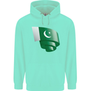 Curled Pakistan Flag Pakistani Day Football Childrens Kids Hoodie Peppermint