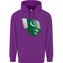 Curled Pakistan Flag Pakistani Day Football Childrens Kids Hoodie Purple