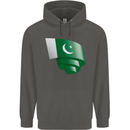 Curled Pakistan Flag Pakistani Day Football Childrens Kids Hoodie Storm Grey