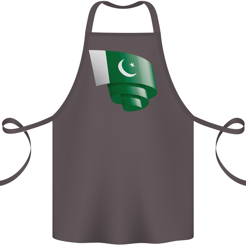 Curled Pakistan Flag Pakistani Day Football Cotton Apron 100% Organic Dark Grey