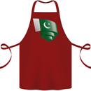 Curled Pakistan Flag Pakistani Day Football Cotton Apron 100% Organic Maroon