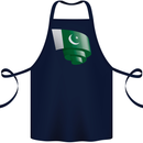 Curled Pakistan Flag Pakistani Day Football Cotton Apron 100% Organic Navy Blue