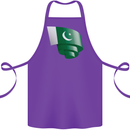Curled Pakistan Flag Pakistani Day Football Cotton Apron 100% Organic Purple