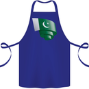 Curled Pakistan Flag Pakistani Day Football Cotton Apron 100% Organic Royal Blue