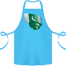 Curled Pakistan Flag Pakistani Day Football Cotton Apron 100% Organic Turquoise