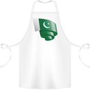 Curled Pakistan Flag Pakistani Day Football Cotton Apron 100% Organic White
