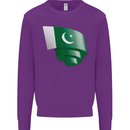 Curled Pakistan Flag Pakistani Day Football Kids Sweatshirt Jumper Purple