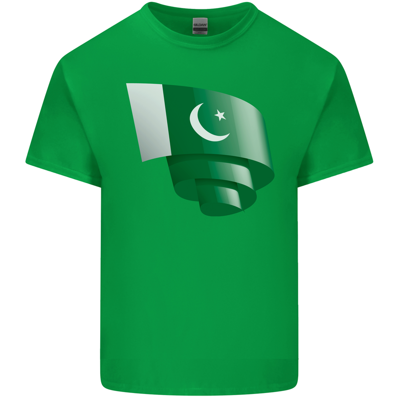 Curled Pakistan Flag Pakistani Day Football Kids T-Shirt Childrens Irish Green