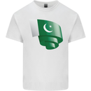 Curled Pakistan Flag Pakistani Day Football Kids T-Shirt Childrens White