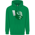 Curled Pakistan Flag Pakistani Day Football Mens 80% Cotton Hoodie Irish Green