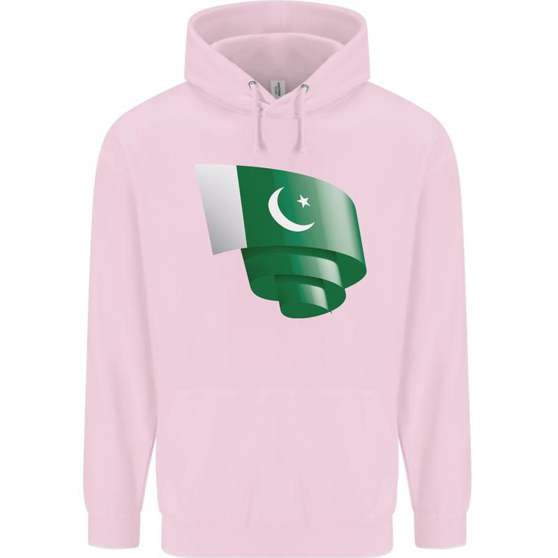 Curled Pakistan Flag Pakistani Day Football Mens 80% Cotton Hoodie Light Pink