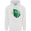 Curled Pakistan Flag Pakistani Day Football Mens 80% Cotton Hoodie White