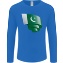 Curled Pakistan Flag Pakistani Day Football Mens Long Sleeve T-Shirt Royal Blue