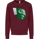 Curled Pakistan Flag Pakistani Day Football Mens Sweatshirt Jumper Maroon