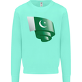 Curled Pakistan Flag Pakistani Day Football Mens Sweatshirt Jumper Peppermint
