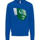 Curled Pakistan Flag Pakistani Day Football Mens Sweatshirt Jumper Royal Blue