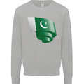 Curled Pakistan Flag Pakistani Day Football Mens Sweatshirt Jumper Sports Grey