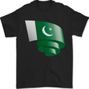 Curled Pakistan Flag Pakistani Day Football Mens T-Shirt 100% Cotton Black