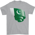 Curled Pakistan Flag Pakistani Day Football Mens T-Shirt 100% Cotton Sports Grey