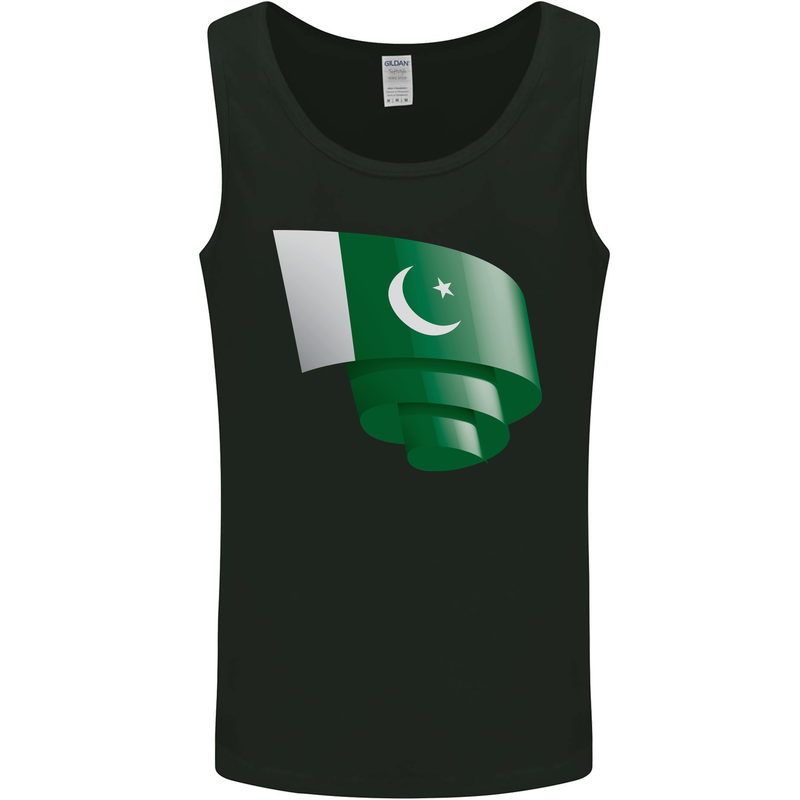 Curled Pakistan Flag Pakistani Day Football Mens Vest Tank Top Black