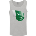 Curled Pakistan Flag Pakistani Day Football Mens Vest Tank Top Sports Grey