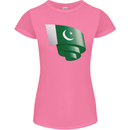 Curled Pakistan Flag Pakistani Day Football Womens Petite Cut T-Shirt Azalea