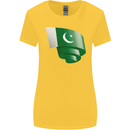 Curled Pakistan Flag Pakistani Day Football Womens Wider Cut T-Shirt Yellow