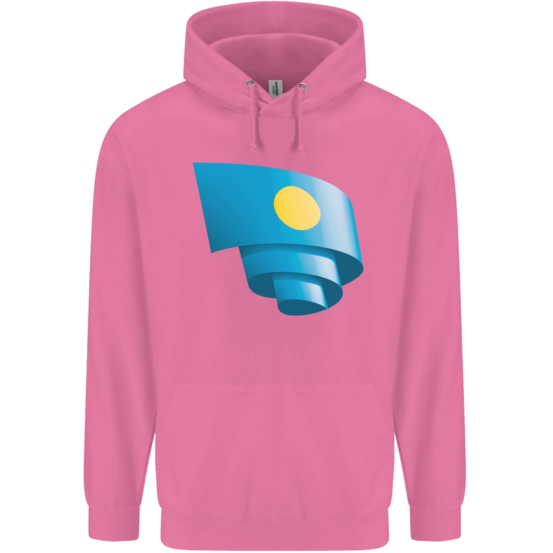Curled Palau Flag Palauan Day Football Childrens Kids Hoodie Azalea