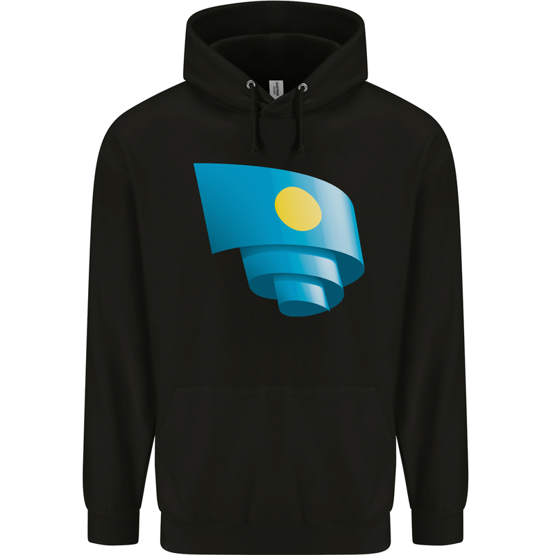 Curled Palau Flag Palauan Day Football Childrens Kids Hoodie Black